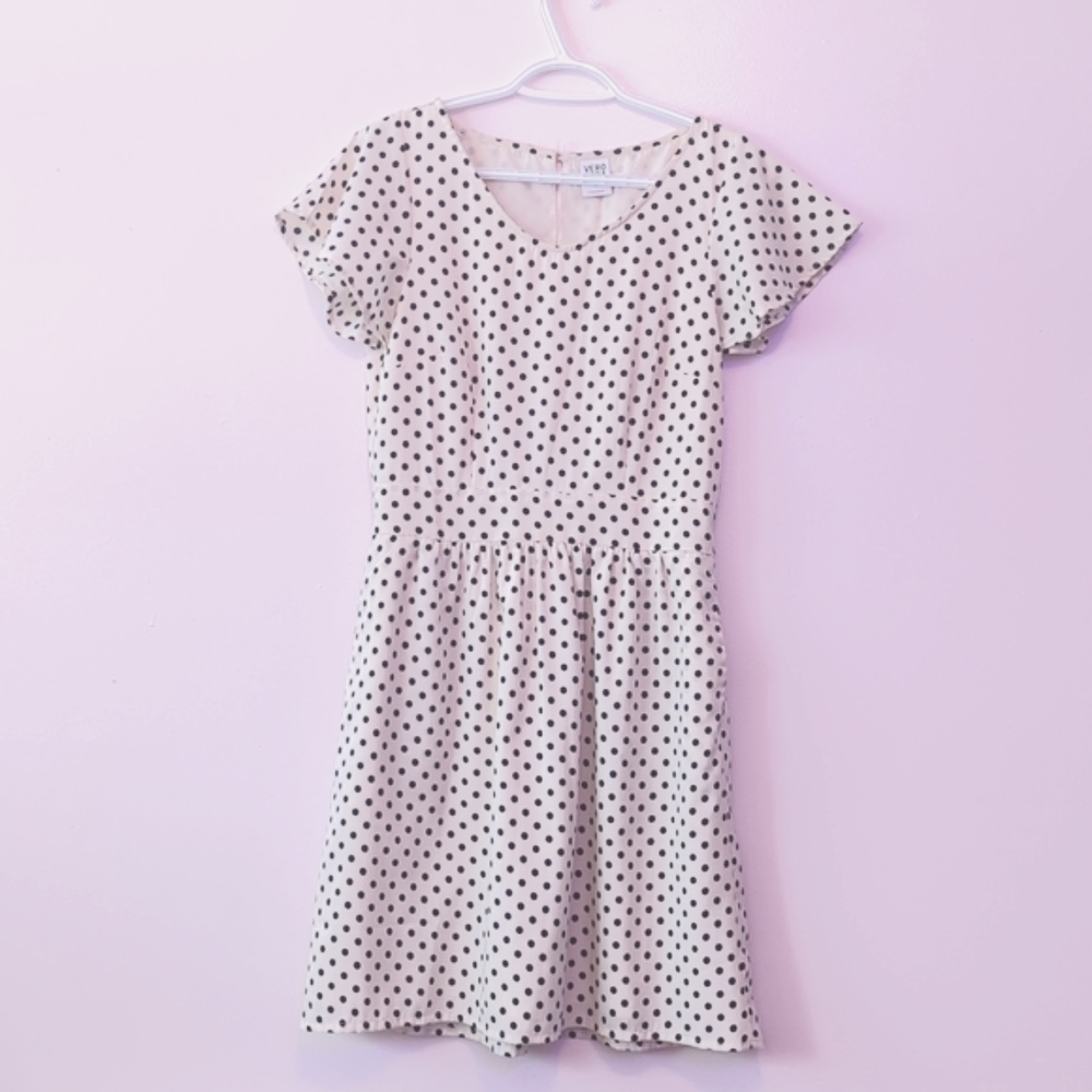 3/50$ Vero Moda Polka Dot Dress Cream and Black Size 38 Medium